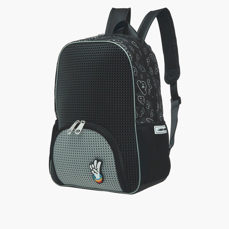light_and_nine Backpack-With Jibbitz-2 Cmprt With Zipper Closure- (Eva) Black \ 32X15X41 - Image 4